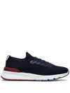 Brunello Cucinelli Navy Blue Running Sock Sneakers