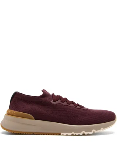 Brunello Cucinelli Lace-up Sneakers In Red