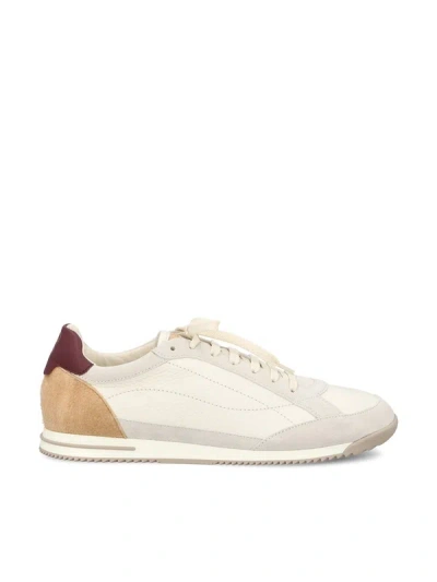 Brunello Cucinelli Panelled Lace-up Sneakers In Neutral