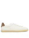 Brunello Cucinelli Lace-up Sneakers With Textured Leather Upper In Neutral