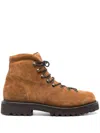 Brunello Cucinelli Lace-up Suede Boots In Brown