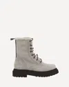 Brunello Cucinelli Laced Ankle Boots In Gray