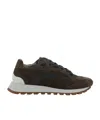 Brunello Cucinelli Mixed Media Monili Runner Sneakers In Black