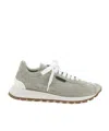 Brunello Cucinelli Laced Sneakers In Gray