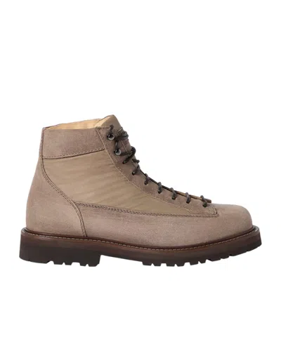Brunello Cucinelli Lace-up Ankle Boots In Neutral