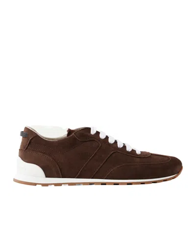 Brunello Cucinelli Lace-up Sneakers In Brown