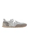 Brunello Cucinelli Monili Pull-tab Crinkle-effect Leather Low-top Sneakers In Multi
