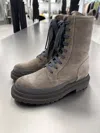 Brunello Cucinelli Lacing Short Boots In Gray