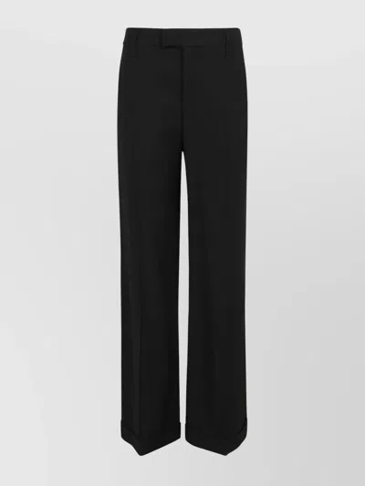 Brunello Cucinelli Lady Trousers Featuring Belt Loops In Black