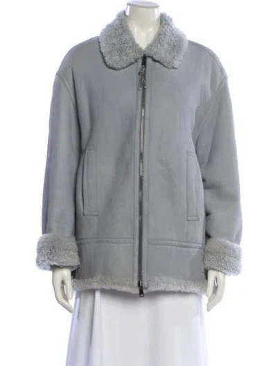 Pre-owned Brunello Cucinelli Lamb Leather Jacket In Blue