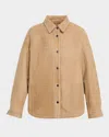 Brunello Cucinelli Lamb Shearling Shirt Jacket In Neutral