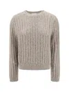 Brunello Cucinelli Beige Wool And Cashmere Sweater In Neutral