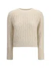 Brunello Cucinelli Sequin-embellished Sweater In Neutral