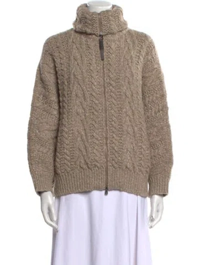 Pre-owned Brunello Cucinelli Lambswool Turtleneck Sweater In Brown