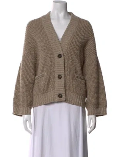 Pre-owned Brunello Cucinelli Lambswool V-neck Sweater W/ Tags In Neutral