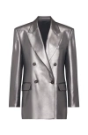 Brunello Cucinelli Double-breasted Metallic Blazer In Silver