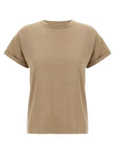 Brunello Cucinelli Lamé Cashmere T-shirt