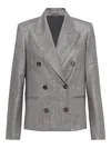 Brunello Cucinelli Sparkling Twill Blazer In Gray