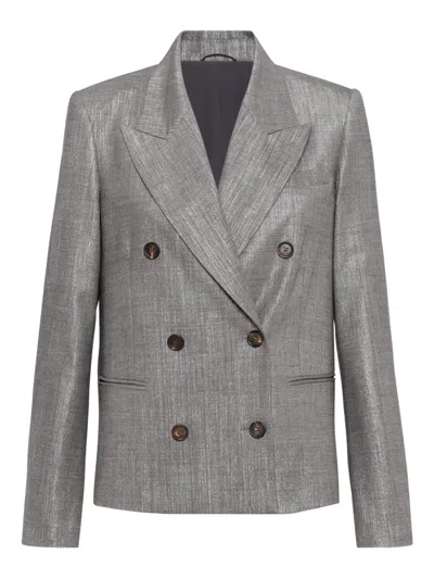 BRUNELLO CUCINELLI LAMÉ-EFFECT BLAZER