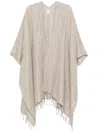 Brunello Cucinelli Linen Cape In Neutrals