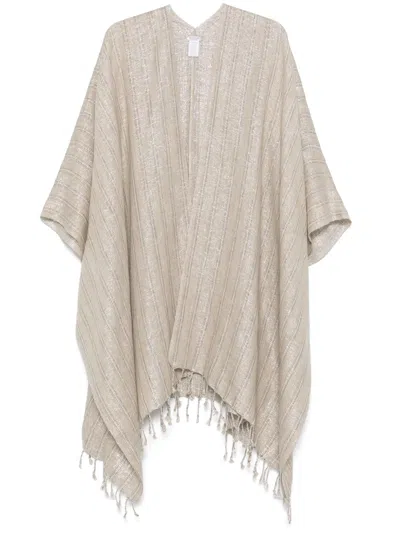Brunello Cucinelli Lamé-effect Coat In Neutrals