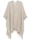 Brunello Cucinelli Linen Cape In Neutrals