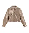 Brunello Cucinelli Lamé Leather Jacket