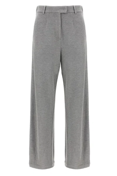 Brunello Cucinelli Lamé Pants In Gray