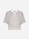 BRUNELLO CUCINELLI LAME’ STRIPED WOOL AND CASHMERE POLO SHIRT