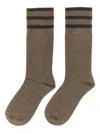 Brunello Cucinelli Lamé-thread Striped Socks In Brown