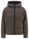Brunello Cucinelli Lame Wool Down Jacket Puffer Jackets Brown In Brown
