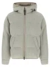 Brunello Cucinelli Lame Wool Down Jacket In Gray