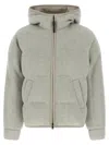 Brunello Cucinelli Lame Wool Down Jacket Puffer Jackets Silver In Green