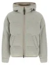 Brunello Cucinelli Lame Wool Down Jacket In Silver