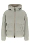 Brunello Cucinelli Lame Wool Down Jacket Puffer Jackets Silver In Silver