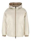 Brunello Cucinelli Water-resistant Taffeta Down Jacket In Beige
