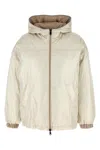 Brunello Cucinelli Laminated Reversible Down Jacket In Neutral
