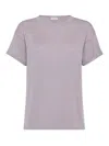 Brunello Cucinelli Cashmere Glitter T-shirt In Purple