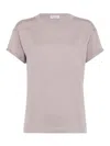 Brunello Cucinelli Sparkling Lightweight Cashmere And Silk Jumper In Nude & Neutrals