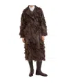 Brunello Cucinelli Fil Coupe Jacquard Fringe Belted Trench Coat In Brown