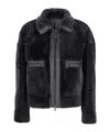 Brunello Cucinelli Grey Shearling Jacket With Two Front Welt Pockets With Zip In Fur Woman
