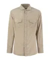 Brunello Cucinelli Men Easy Fit Corduroy Shirt In Neutral