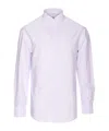 Brunello Cucinelli Striped Shirt With Long Sleeves And Regular Collar In Purple