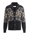 Brunello Cucinelli Lapel Long Sleeve Sweater In Gray