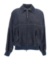 Brunello Cucinelli Long-sleeved Denim Shirt With Bow In Black