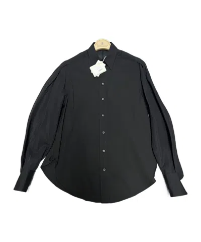 Brunello Cucinelli Lapel Long-sleeved Shirt In Black