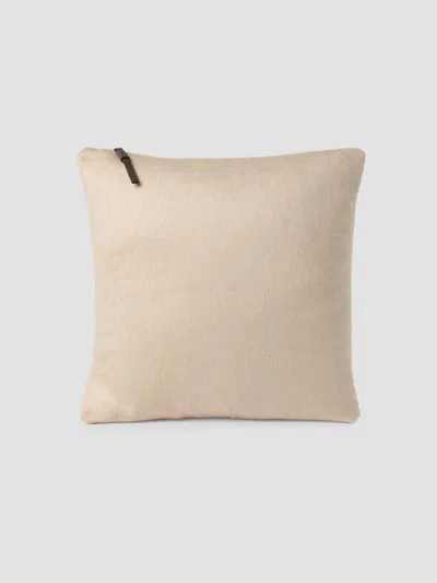 Brunello Cucinelli Large Double Cashmere Beaver Cloth Cushion In Neutral