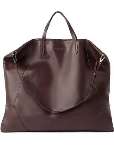 Brunello Cucinelli Duo 大号购物袋 In Red