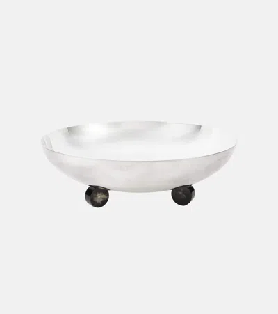 Brunello Cucinelli Large Horn And Steel Bowl In White