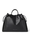 Brunello Cucinelli Large Leather Mellow Bucket Bag In Black